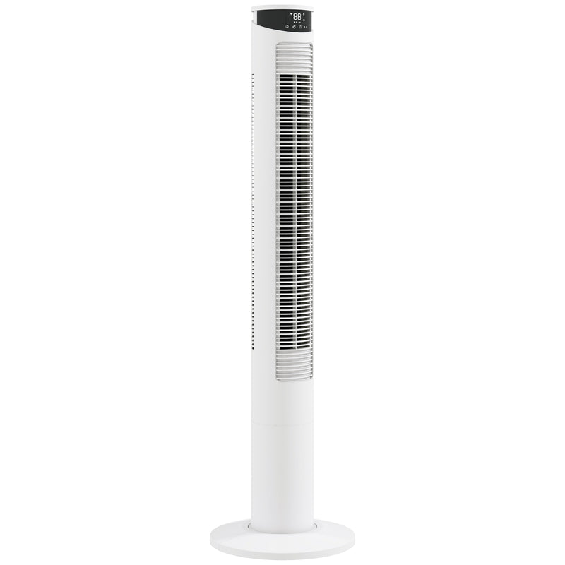 Tower Fan with Smart App Control and Quiet Sleep Mode for Home and Bedroom White AOSOM