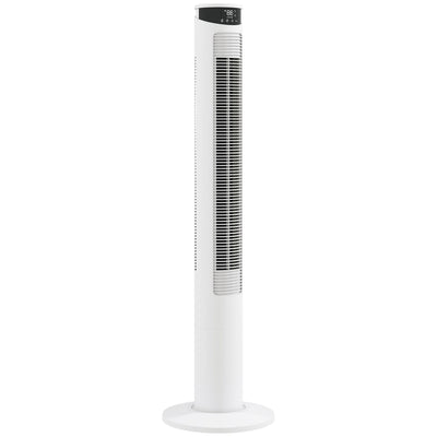 Tower Fan with Smart App Control and Quiet Sleep Mode for Home and Bedroom White AOSOM
