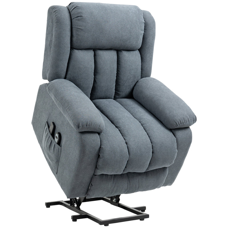 Large Recliner Chair With Lift Function And Massage For Elderly Comfort Dark Grey