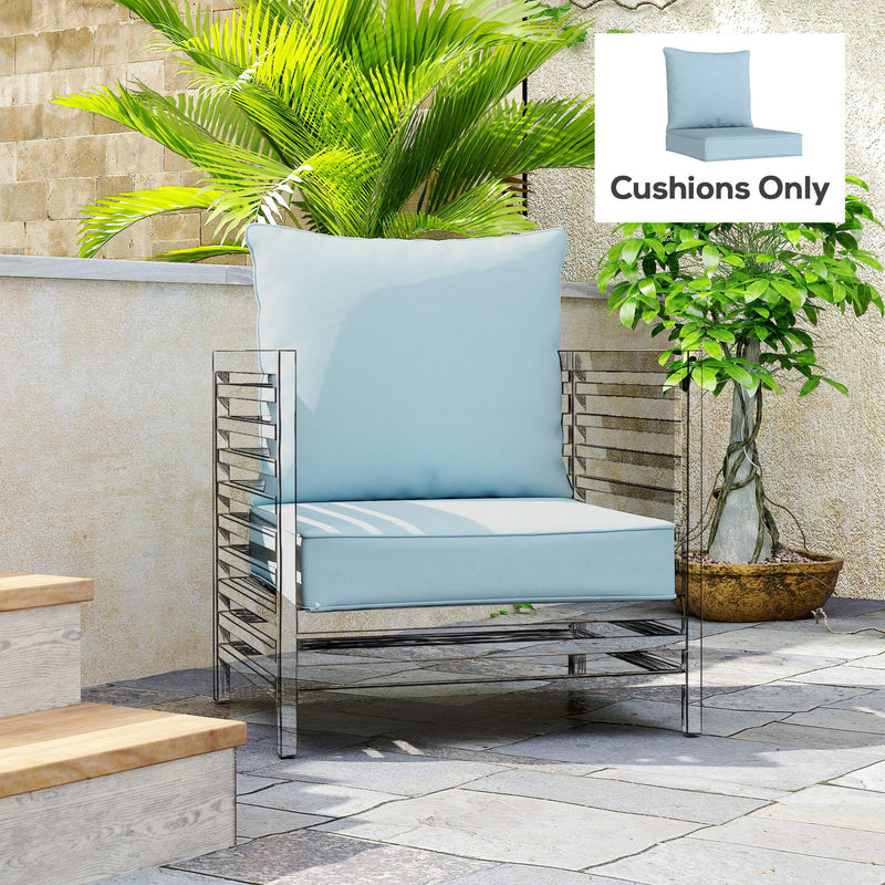 Chair Cushion Set for Indoor or Outdoor Comfort with Removable Covers Light Grey AOSOM
