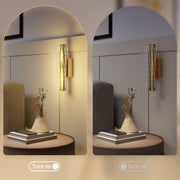 Gold LED Wall Lights 2 Pack With Adjustable Colour Temperature For Bedroom Or Hallway