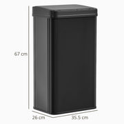 Sensor Kitchen Bin 50L Touch-Free Motion Sensor for Hygienic Waste Disposal Black Homcom