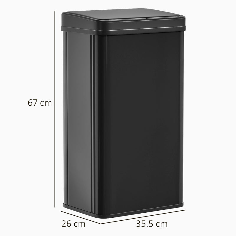 Sensor Kitchen Bin 50L Touch-Free Motion Sensor for Hygienic Waste Disposal Black Homcom