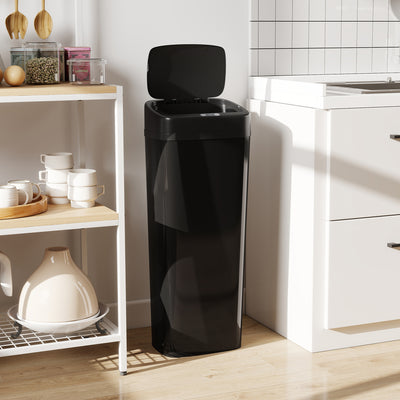 50L Motion Sensor Kitchen Bin With Soft Close Lid For Rubbish Disposal Black AOSOM
