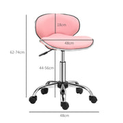 Adjustable Swivel Beauty Salon Stool With Wheels For Spa Or Home Use, Pink