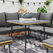 Brown Grey 6 Seater Rattan Garden Sofa Set With Cushions by Outsunny