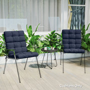 Outdoor Seat and Back Cushions Set of 2 for Garden Chairs Easy Care Dark Blue AOSOM