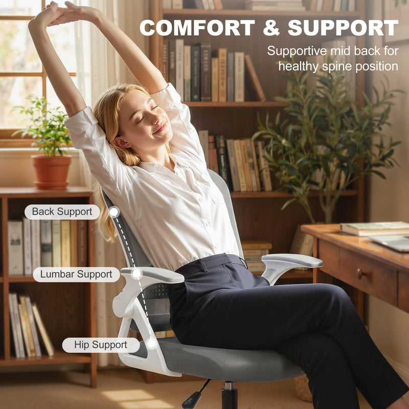 Adjustable Draughtsman Chair with Lumbar Support for Sit Stand Desks Black