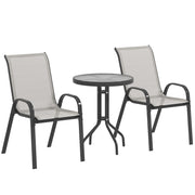 Outsunny Three-Piece Outdoor Garden Set - Light Grey AOSOM