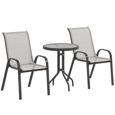 Outsunny Three-Piece Outdoor Garden Set - Light Grey AOSOM