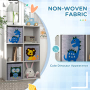 Kids Storage Unit With 3 Fabric Drawers Ideal for Toys and Books White AOSOM