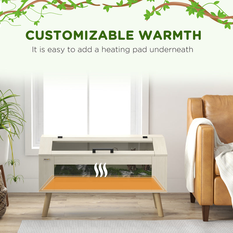 Large 140L Reptile Vivarium Tank with Tempered Glass Ideal for Snakes and Lizards, Black