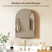 Bathroom Wall Cabinet with Mirror and Shelves Fully Assembled Space Saving Black AOSOM