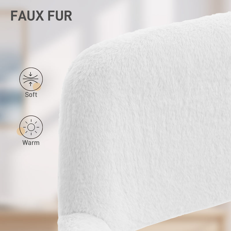 Office Chair with Soft Faux Fur and Adjustable Height for Comfortable Home Working