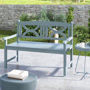 Grey 2 Seater Wooden Garden Bench Outdoor Patio Loveseat for Porch by Outsunny