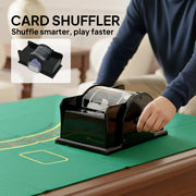 300 Piece Poker Chip Set with Card Shuffler and Mat for Casino Games Silver Tone AOSOM