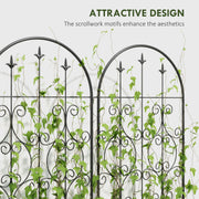 Set of 2 Metal Garden Trellis Panels for Climbing Plants Flowers and Vines 150 x 50 cm by Outsunny