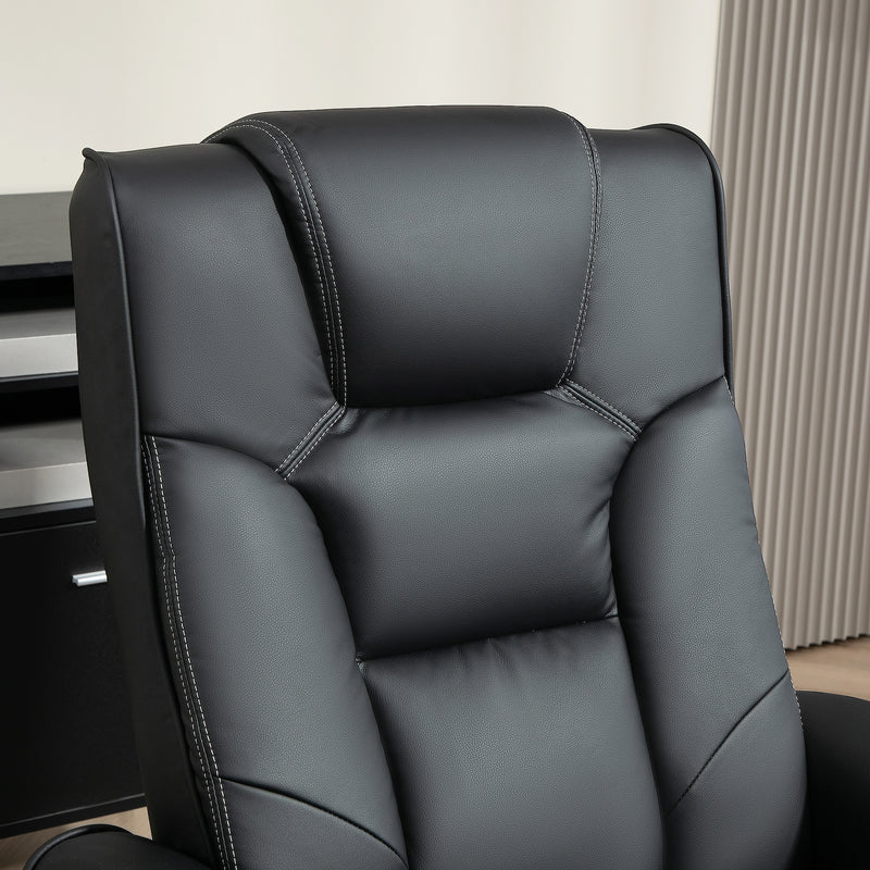 Manual Recliner Armchair with Matching Footstool for Lounge Comfort Black