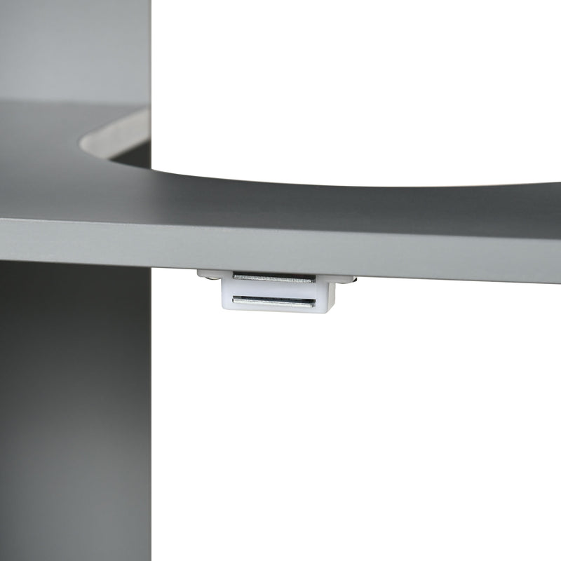 Under Sink Bathroom Cabinet with Double Doors and Shelves for Compact Storage Light Grey