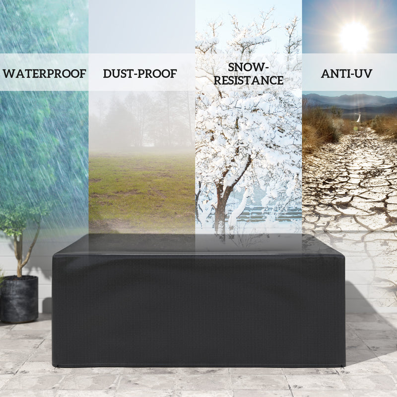 Black Waterproof Garden Furniture Cover Large Anti-UV Patio Set Protector 235x190x90cm by Outsunny