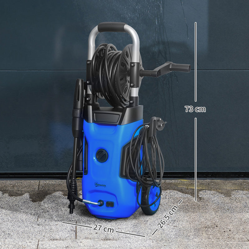1800W High Pressure Washer 150 Bar Jet Wash Cleaner With Adjustable Spray Nozzle by Outsunny AOSOM