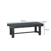 2 Seater Wooden Garden Bench With Slatted Backrest For Outdoor Relaxing, Grey AOSOM