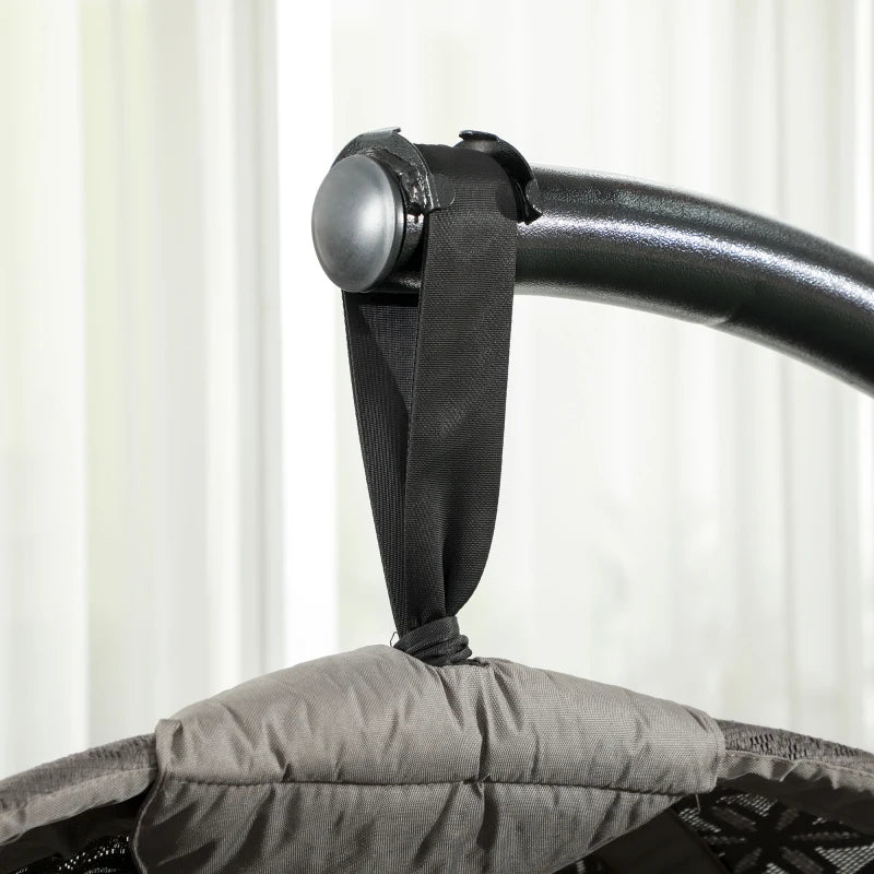 Image of a Hanging Basket Chair With Stand, Brown