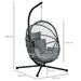 Image of an Outsunny Hanging Egg Chair With Stand, Grey 