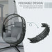 Image of an Outsunny Hanging Egg Chair With Stand, Grey 