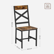 Industrial Round Dining Table and Chairs Set for Kitchen with 2 Chairs by Vasagle
