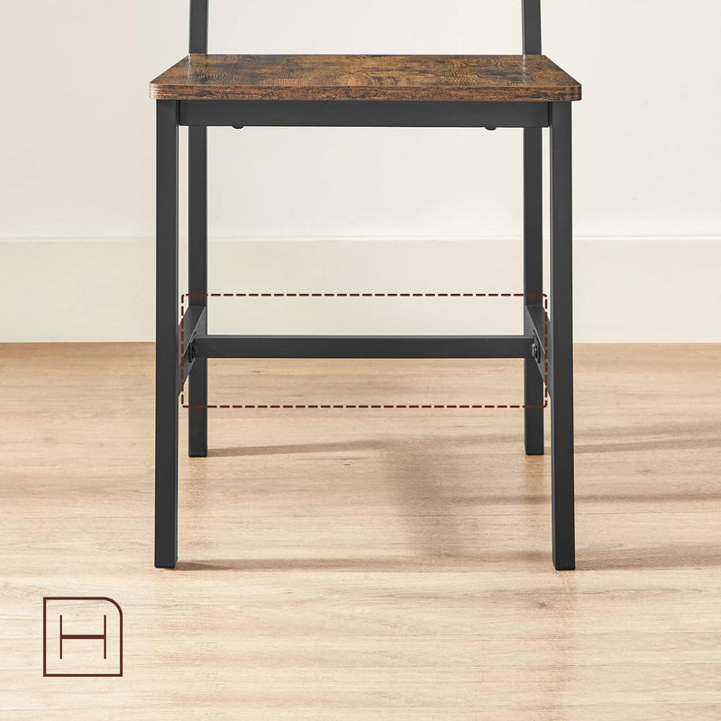 Industrial Round Dining Table and Chairs Set for Kitchen with 2 Chairs by Vasagle