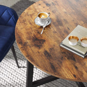 Industrial Round Dining Table and Chairs Set for Kitchen with 2 Chairs by Vasagle