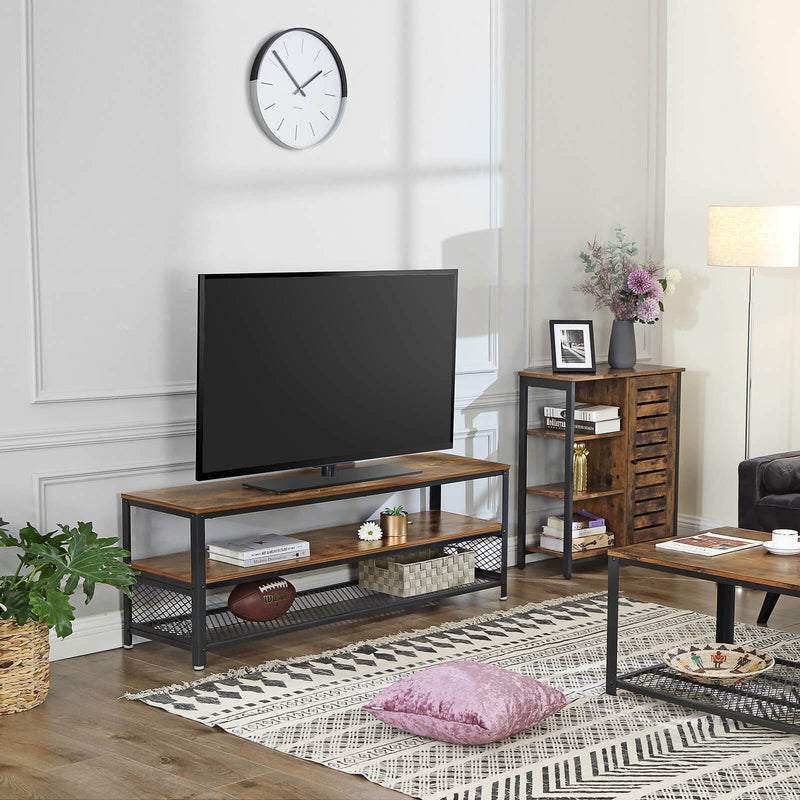 Industrial TV Stand With Storage Shelf for Living Room Entertainment Unit by Vasagle