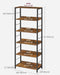 Industrial 6 Shelf Open Bookcase by Vasagle