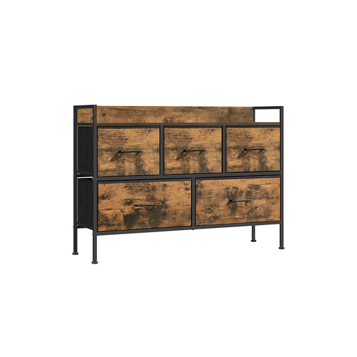 Industrial Chest of Drawers With 5 Fabric Drawers For Bedroom by Songmics