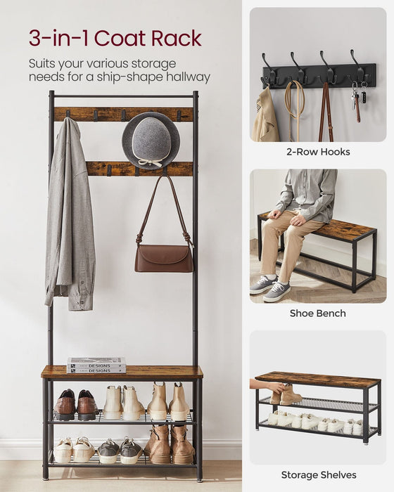 Image of an Industrial Coat and Shoe Rack For Hallway by Vasagle