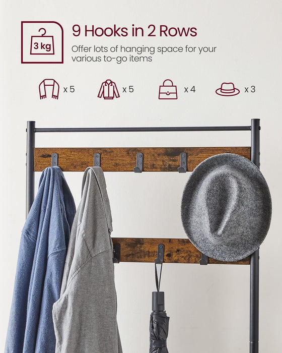 Image of an Industrial Coat and Shoe Rack For Hallway by Vasagle
