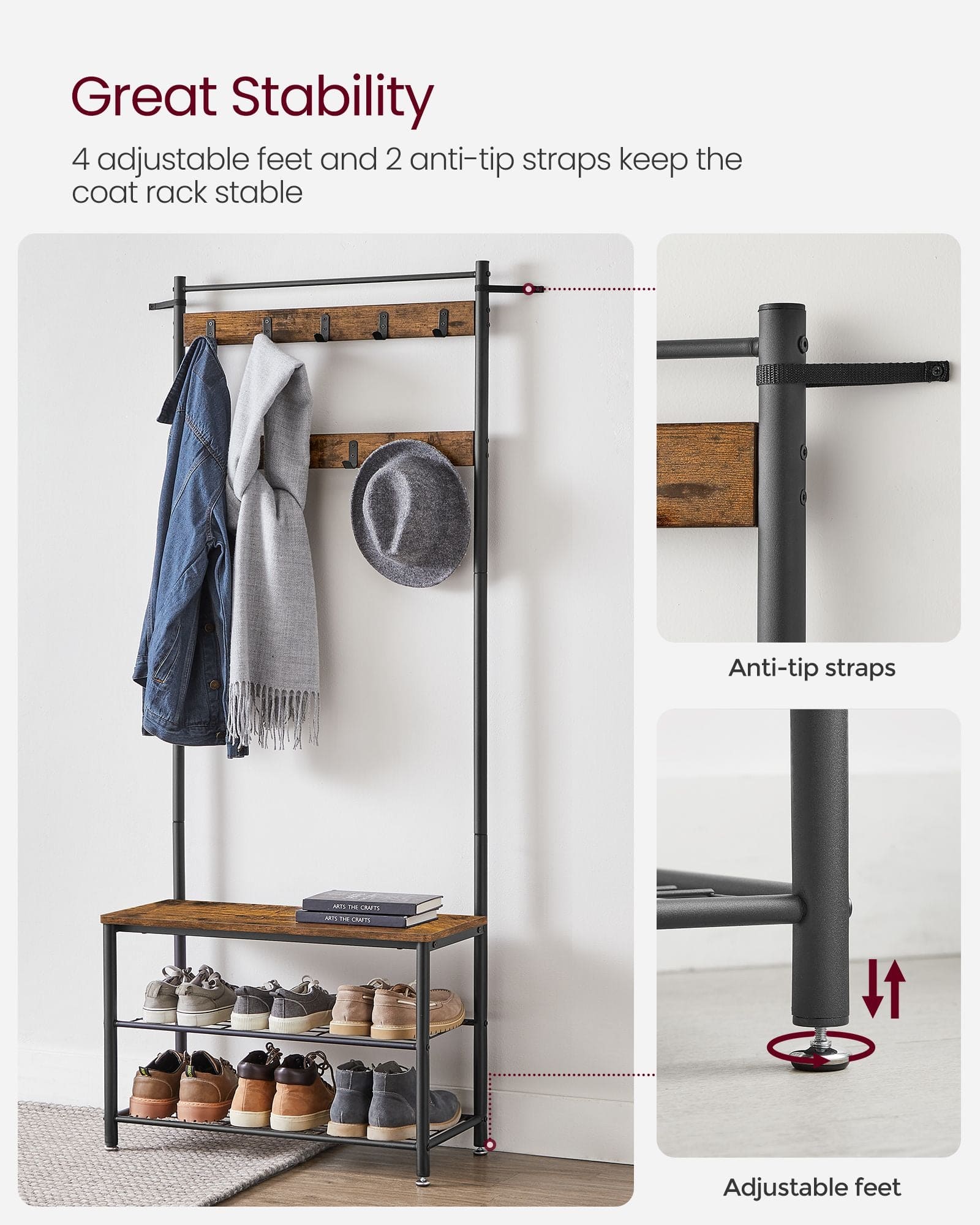 Buy Vasagle Industrial Coat and Shoe Rack For Hallway | Opal Retail
