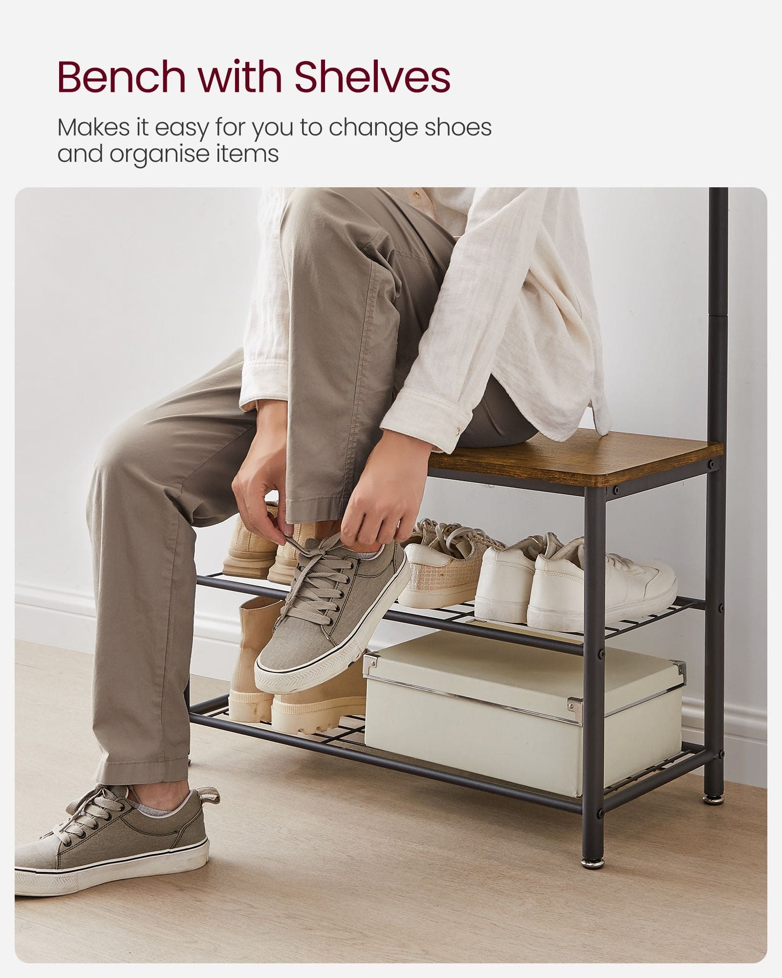 Opal Rack Buy Vasagle Industrial Coat and Shoe Rack For Hallway | Opal Retail