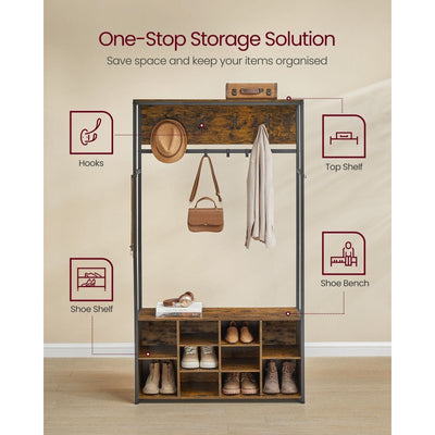 Industrial Coat and Shoe Storage Unit by Vasagle