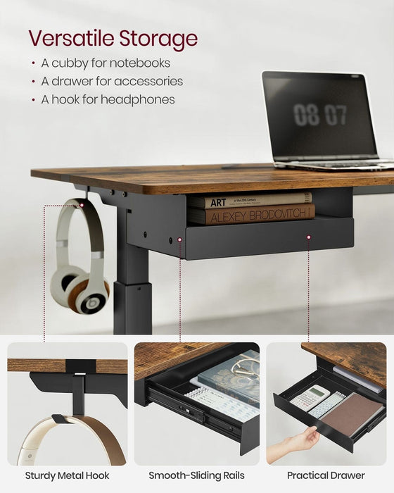 Image of an Industrial Height Adjustable Electric Standing Desk, 120cm