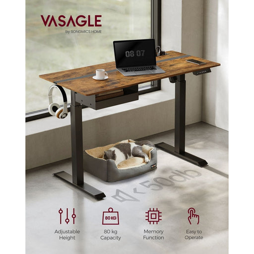 Vasagle Industrial Height Adjustable Electric Standing Desk, 120cm