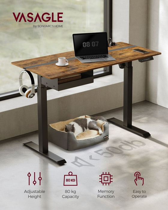 Image of an Industrial Height Adjustable Electric Standing Desk, 120cm