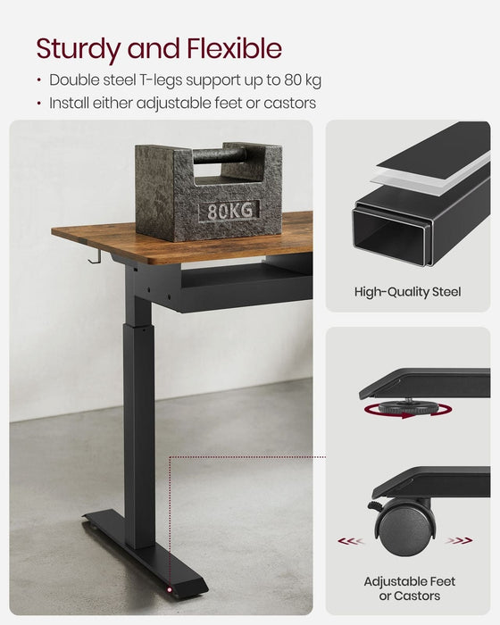 Image of an Industrial Height Adjustable Electric Standing Desk, 120cm