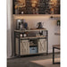 Industrial Style Kitchen Sideboard With Sliding Doors by Vasagle Greige and Black.