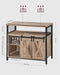 Industrial Style Kitchen Sideboard With Sliding Doors by Vasagle Greige and Black.