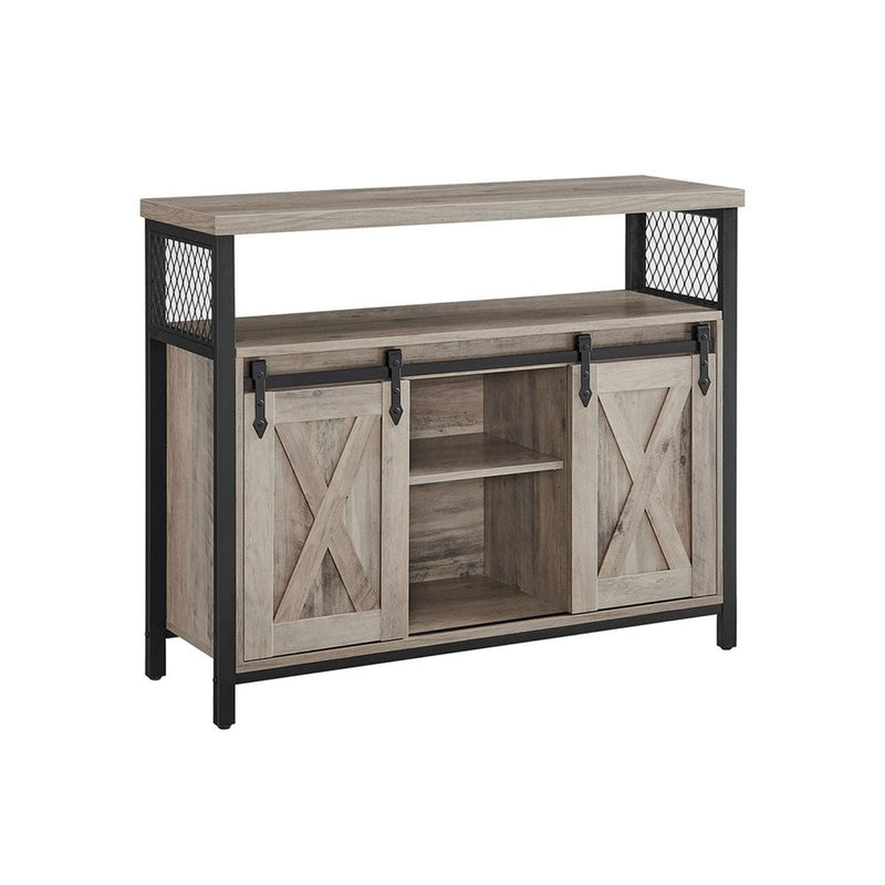 Kitchen Sideboard With Sliding Doors by Vasagle - Greige and Black
