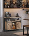 Industrial Style Kitchen Sideboard With Sliding Doors by Vasagle Natural and Black.