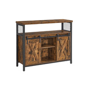 Kitchen Sideboard With Sliding Doors by Vasagle - Rustic Brown and Black