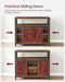 Industrial Style Kitchen Sideboard With Sliding Doors by Vasagle Rustic Brown and Black.